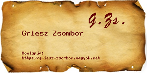 Griesz Zsombor névjegykártya